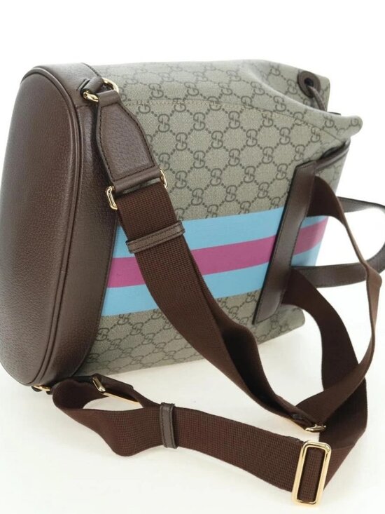 GUCCI GG Supreme Interlocking Backpack PVC Beige Gold 674147 Auth YKZ1279M main image 4